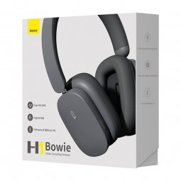 Baseus Bowie H1 Wireless Headphone, Grey - belaidės ausinės išsimokėtinai