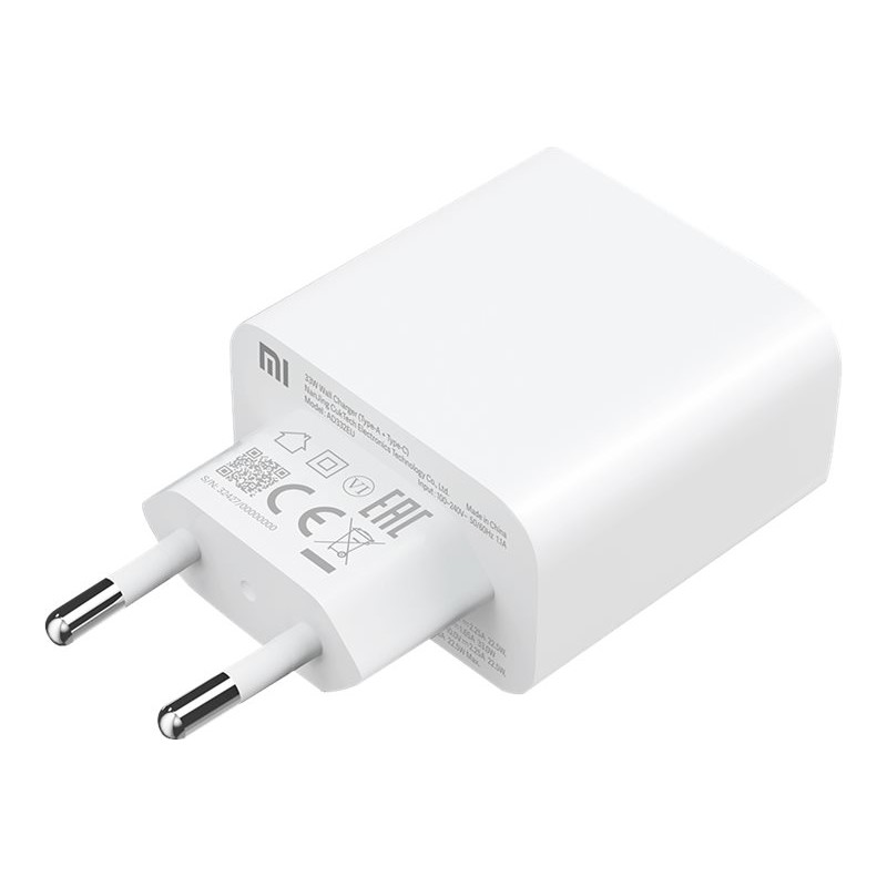 Xiaomi 33W Wall Charger, USB-A+USB-C, White - buitinis įkroviklis, baltas kaina