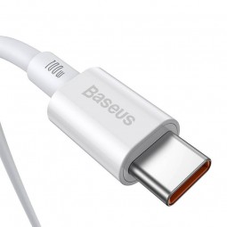 Baseus Superior Series USB-C to USB-C Cable, 2m, 100W, White - greito įkrovimo kabelis internetu