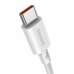 Baseus Superior Series USB-C to USB-C Cable, 2m, 100W, White - greito įkrovimo kabelis išsimokėtinai