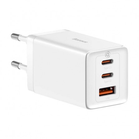 Baseus GaN5 Pro Fast Charger 2xUSB-C + USB 65W - buitinis įkroviklis, baltas kaina