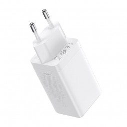 Baseus GaN5 Pro Fast Charger 2xUSB-C + USB 65W - buitinis įkroviklis, baltas internetu