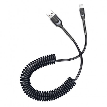 Baseus Double Spring Data Cable 1.2 m, Deep Gray - kabelis kaina