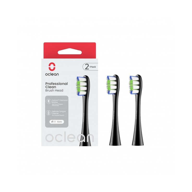 Xiaomi Oclean Professional Clean Brush Head 2pcs, Black - elektrinio dantų šepetėlio galvutės kaina