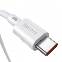 Baseus Superior Series USB-C to USB-C Cable, 1m, 100W, White - greito įkrovimo kabelis internetu