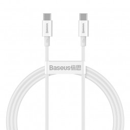 Baseus Superior Series USB-C to USB-C Cable, 1m, 100W, White - greito įkrovimo kabelis kaina