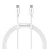 Baseus Superior Series USB-C to USB-C Cable, 1m, 100W, White - greito įkrovimo kabelis kaina