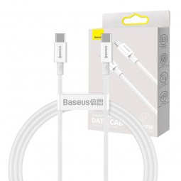 Baseus Superior Series USB-C to USB-C Cable, 1m, 100W, White - greito įkrovimo kabelis pigiau