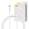 Baseus Superior Series USB-C to USB-C Cable, 1m, 100W, White - greito įkrovimo kabelis pigiau