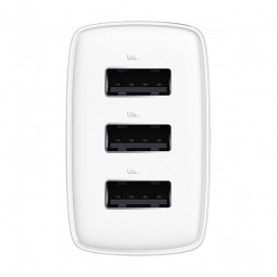 Baseus Compact Charger 17W, 3x USB, White - buitinis įkroviklis, baltas internetu