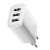 Baseus Compact Charger 17W, 3x USB, White - buitinis įkroviklis, baltas išsimokėtinai