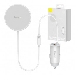 Baseus CW01 Magnetic Wireless Charging Car Mount, White - automobilinis magnetinis laikiklis su pakrovėju išsimokėtinai