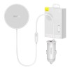 Baseus CW01 Magnetic Wireless Charging Car Mount, White - automobilinis magnetinis laikiklis su pakrovėju išsimokėtinai