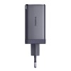 Baseus GaN5 Ultra Fast Charger 2xUSB-C + USB 65W - buitinis įkroviklis, pilkas internetu