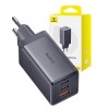 Baseus GaN5 Ultra Fast Charger 2xUSB-C + USB 65W - buitinis įkroviklis, pilkas Kaune