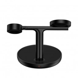 Baseus Swan 3-in-1 Wireless Charger Bracket - belaidis įkroviklis / laikiklis, juodas išsimokėtinai