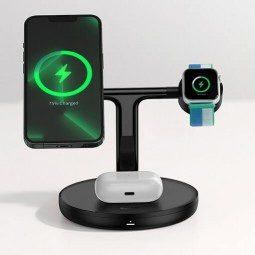 Baseus Swan 3-in-1 Wireless Charger Bracket - belaidis įkroviklis / laikiklis, juodas pigiau