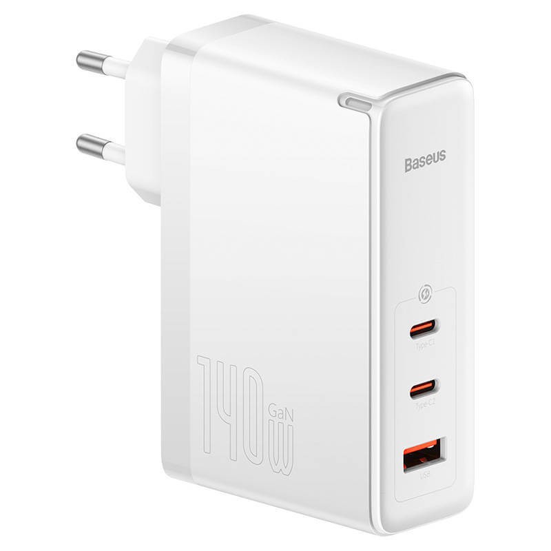 Baseus GaN5 Pro Fast Charger 2xUSB-C + USB 140W - buitinis įkroviklis, baltas kaina