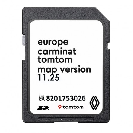 Renault 8201753026 Carminat TomTom Non Live 11.25 SD kortelė 2024 Europos žemėlapiai GPS žemėlapių atnaujinimas kaina