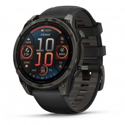 Garmin fenix 8 Sapphire 47mm Carbon Grey DLC Titanium Black/Pebble Grey, Silicone, Wi-Fi, GPS išmanusis laikrodis kaina