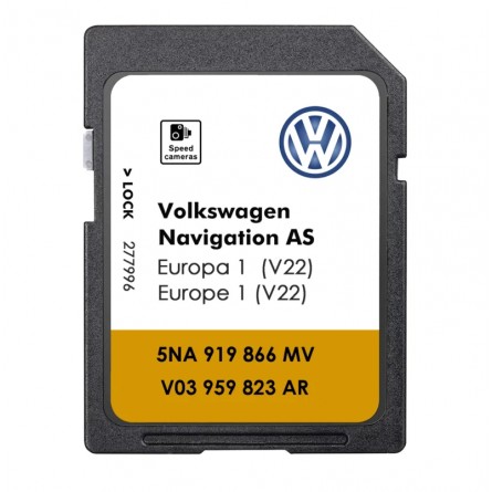 AS V22 MIB2 5NA919866MV su Volkswagen suderinama SD kortelė 2026 Europos žemėlapiai kaina