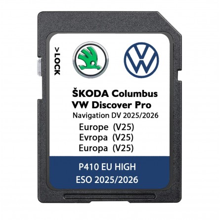 Discover Pro V25 su Volkswagen suderinama SD kortelė 2025/26 Europos žemėlapiai kaina