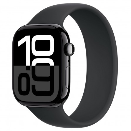 (Ekspozicinė) Apple Watch Series 10 GPS + Cellular 46mm Jet Black Aluminium Case with Black Sport Band - M/L kaina
