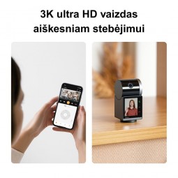 Vidaus vaizdo stebėjimo kamera IMOU Rex VT Pro 5MP su ekranu ant stalo