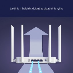 IMOU HR12G-A Gigabit sparta – 1x WAN ir 3x LAN jungtys greitam laidiniam ryšiui.