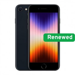 Apple Renewed iPhone SE (2022) Midnight 64GB – A klasė su A15 Bionic