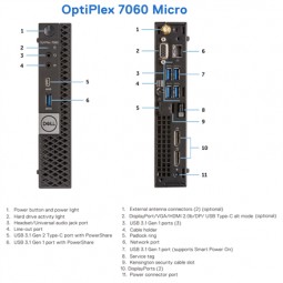 DELL Renewed OptiPlex 7060 Micro – i5-8500T 8GB RAM 128GB SSD Windows 11 Pro