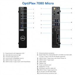DELL Renewed OptiPlex 7080 Micro (Grade A) – i5 mini kompiuteris su Windows 11 Pro