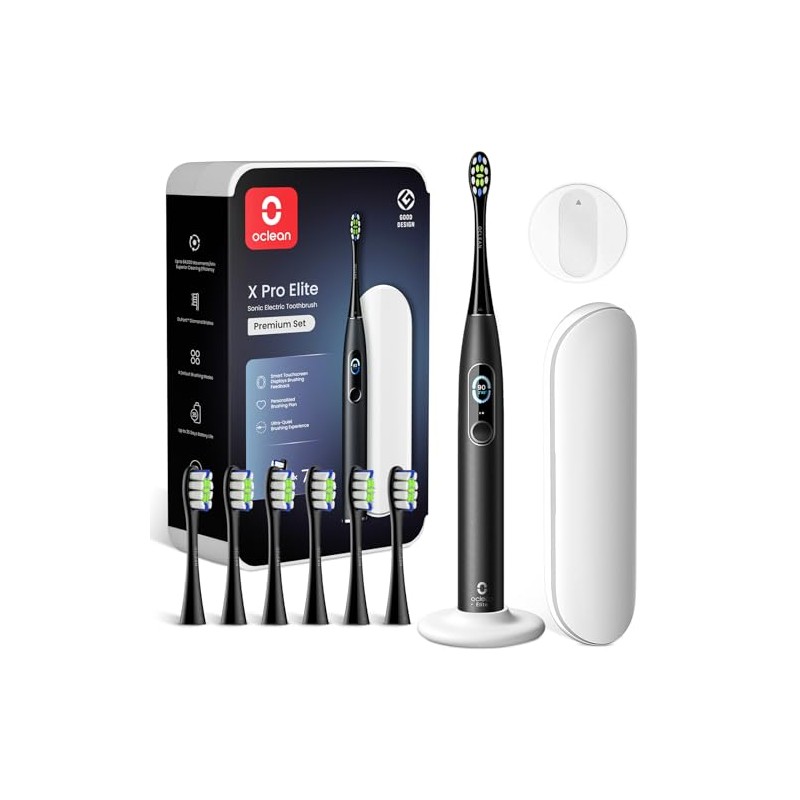 Oclean X Pro Elite Premium Set išmanusis elektrinis dantų šepetėlis juodas