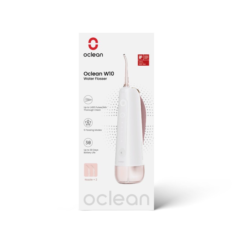 Oclean W10 Rožinis Vandens Irigatorius su 2 Antgaliais – Tobulai Burnos Higienai