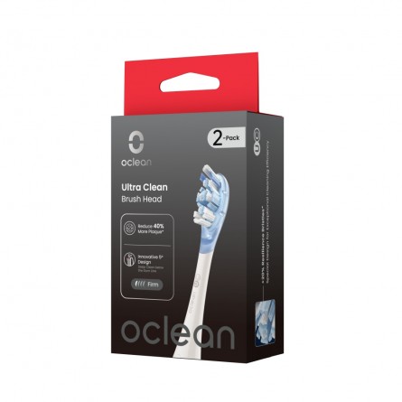 Oclean Ultra Clean W02 vidutinio kietumo dantų šepetėlio galvutės 2 vnt. baltos
