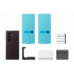 Samsung Galaxy Fold 8 Ultra Carbon Magnet dėklas raudonas