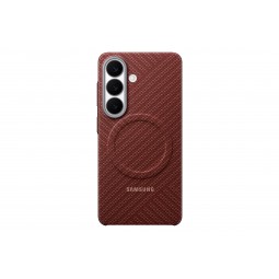 Samsung Galaxy S26 KS942SR Anglies Pluošto Magnetinis Dėklas Koralinė Raudona