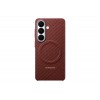 Samsung Galaxy S26 KS942SR Anglies Pluošto Magnetinis Dėklas Koralinė Raudona