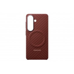 Samsung Galaxy S26 KS942SR Anglies Pluošto Magnetinis Dėklas Koralinė Raudona