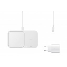 Samsung Wireless Charger Duo Pad – Baltas Dvigubas Belaidis Įkroviklis