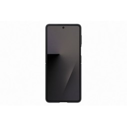 Samsung Galaxy Flip7 silikoninis dėklas su žiedu juodas