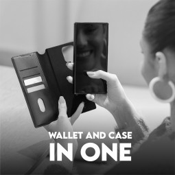 PanzerGlass CARE Tango 2-in-1 Dėklas-Piniginė su Qi Samsung Galaxy S25 Plus Juodas