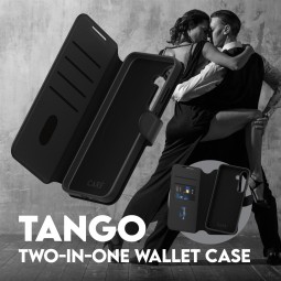 PanzerGlass CARE Tango 2-in-1 Dėklas-Piniginė su Qi Samsung Galaxy S25 Plus Juodas