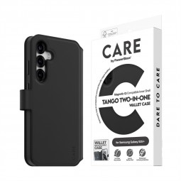 PanzerGlass CARE Tango 2-in-1 Dėklas-Piniginė su Qi Samsung Galaxy S25 Plus Juodas