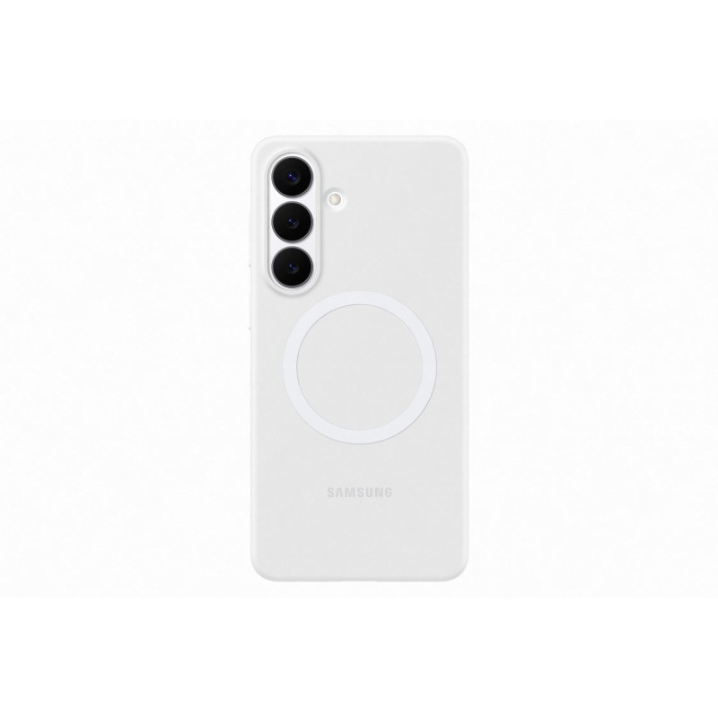 Samsung Galaxy S26 Plus Silikoninis Dėklas su Magnetais Baltas