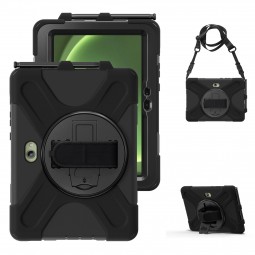 Just Must tvirtas dėklas su dirželiu Samsung Galaxy Tab Active Pro / Active4 Pro / Active5 Pro (Juodas)