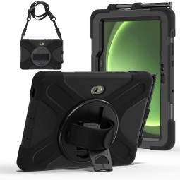 Just Must tvirtas dėklas su dirželiu Samsung Galaxy Tab Active Pro / Active4 Pro / Active5 Pro (Juodas)