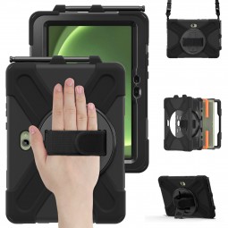 Just Must tvirtas dėklas su dirželiu Samsung Galaxy Tab Active Pro / Active4 Pro / Active5 Pro (Juodas)