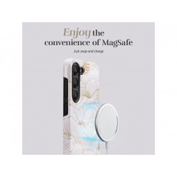 MIO White Roses MagSafe dėklas Samsung S25 5G telefonui