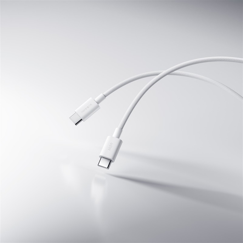 Xiaomi Pintas USB-C į USB-C Laidas (1m) – Greitam Įkrovimui Baltas